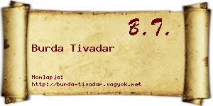 Burda Tivadar névjegykártya