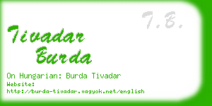 tivadar burda business card